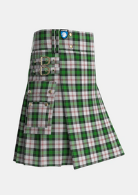 Utility_Ross_Arisaid_Tartan_3170_kilt_side_image_with_pleated_design_and_adjustable_buckles_for_men