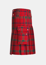 Utility_Ross_Clan_tartan_2381_kilt_left_image_with_pleated_design_and_adjustable_buckles_for_men