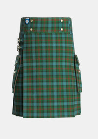 Utility_Ross_Hunting_4_Tartan_710_kilt_front_image_with_pleated_design_and_adjustable_buckles_for_men