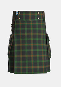 Utility_Ross_Ryan_Tartan_7637_kilt_front_image_with_pleated_design_and_adjustable_buckles_for_men