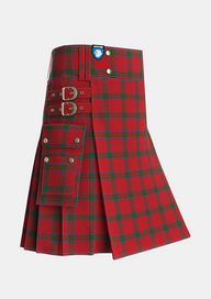 Utility_Ross_Two_Tartan_462_kilt_side_image_with_pleated_design_and_adjustable_buckles_for_men