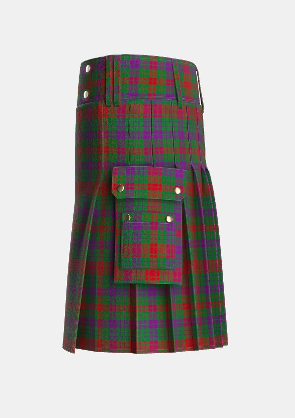 Utility_Ross_Wilsons_Tartan_3560_kilt_left_image_with_pleated_design_and_adjustable_buckles_for_men