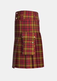 Utility_Rourke_Frew_Tartan_10819_kilt_left_image_with_pleated_design_and_adjustable_buckles_for_men