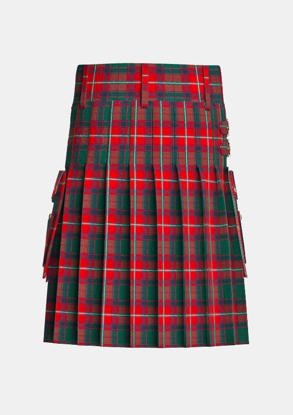 Utility_RoxBurgh_tartan_160_kilt_back_image_with_pleated_design_and_adjustable_buckles_for_men