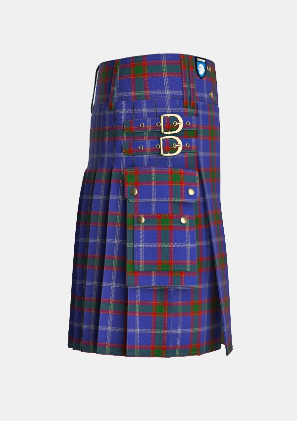 Utility_Russian_Scottish_Tartan_7254_kilt_right_image_with_pleated_design_and_adjustable_buckles_for_men