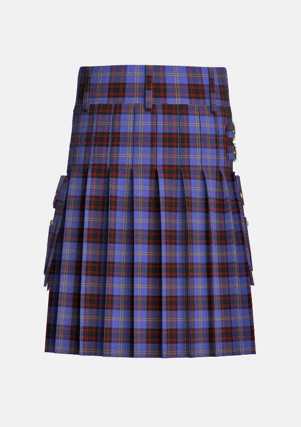 Utility_Rutherford_tartan_6926_kilt_back_image_with_pleated_design_and_adjustable_buckles_for_men