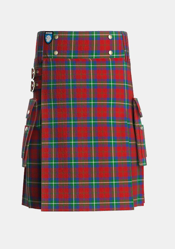Utility_Ruthven_VS_Tartan_1521_kilt_front_image_with_pleated_design_and_adjustable_buckles_for_men