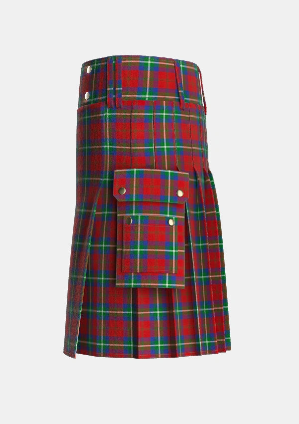 Utility_Ruthven_VS_Tartan_1521_kilt_left_image_with_pleated_design_and_adjustable_buckles_for_men