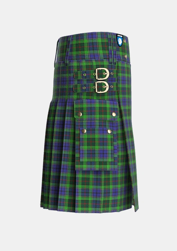Utility_Rutledge_Tartan_4019_kilt_right_image_with_pleated_design_and_adjustable_buckles_for_men
