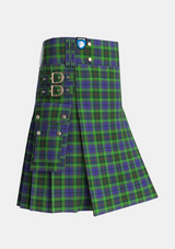 Utility_Rutledge_Tartan_4019_kilt_side_image_with_pleated_design_and_adjustable_buckles_for_men
