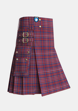 Utility_Ruxton_Hunting_Tartan_2379_kilt_side_image_with_pleated_design_and_adjustable_buckles_for_men