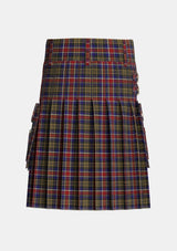 Utility_Ruxton_Tartan_2378_kilt_back_image_with_pleated_design_and_adjustable_buckles_for_men