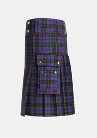 Utility_Sandberg_Tartan_6860_kilt_left_image_with_pleated_design_and_adjustable_buckles_for_men