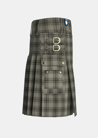 Utility_Saunders_Tartan_10109_kilt_right_image_with_pleated_design_and_adjustable_buckles_for_men