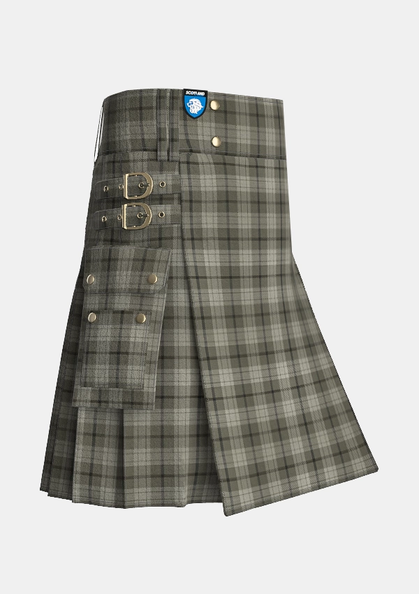 Utility_Saunders_Tartan_10109_kilt_side_image_with_pleated_design_and_adjustable_buckles_for_men