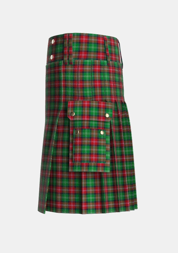 Utility_Sawyer_Tartan_2162_kilt_left_image_with_pleated_design_and_adjustable_buckles_for_men