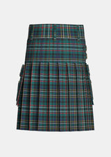 Utility_Scott_Green_Modern_Tartan_kilt_back_image_with_pleated_design_and_adjustable_buckles_for_men