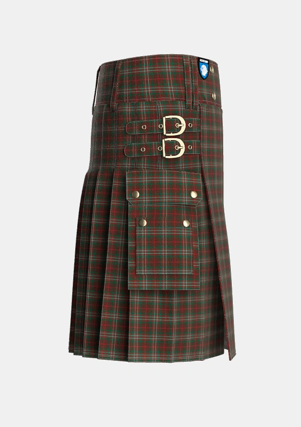 Utility_Scott_Hunting_Tartan_1546_kilt_right_image_with_pleated_design_and_adjustable_buckles_for_men