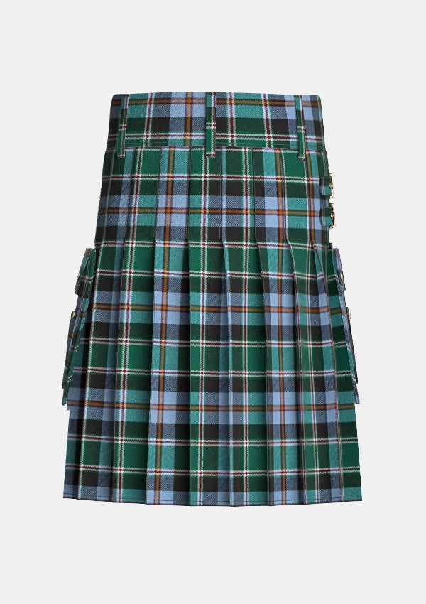 Utility_Scottish_Colorado_State_Tartan_kilt_back_image_with_pleated_design_and_adjustable_buckles_for_men