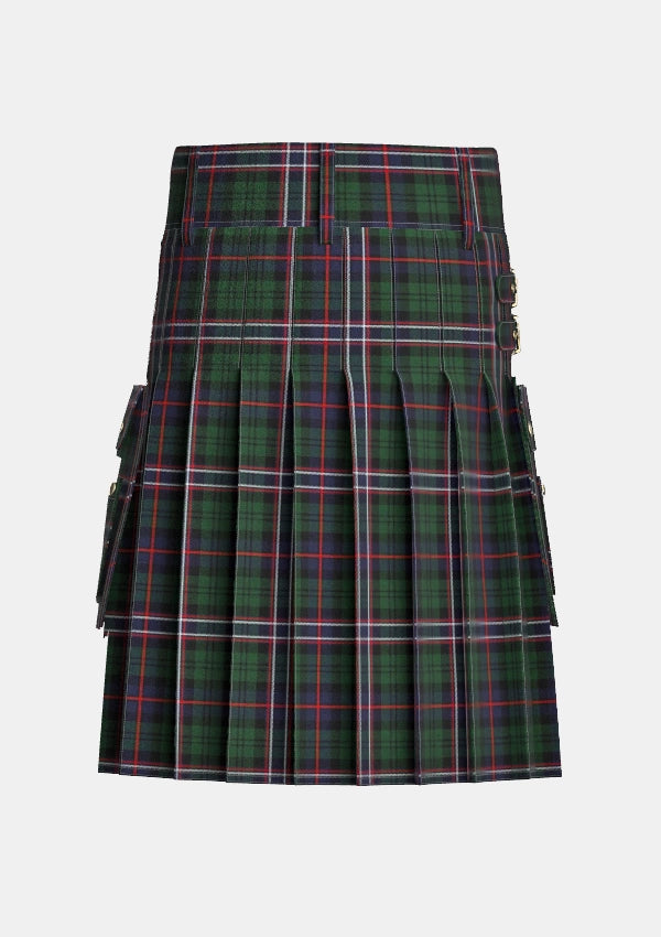 Utility_Scottish_National_Tartan_kilt_back_image_with_pleated_design_and_adjustable_buckles_for_men