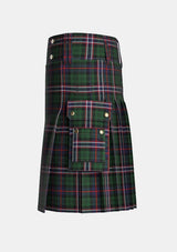 Utility_Scottish_National_Tartan_kilt_left_image_with_pleated_design_and_adjustable_buckles_for_men