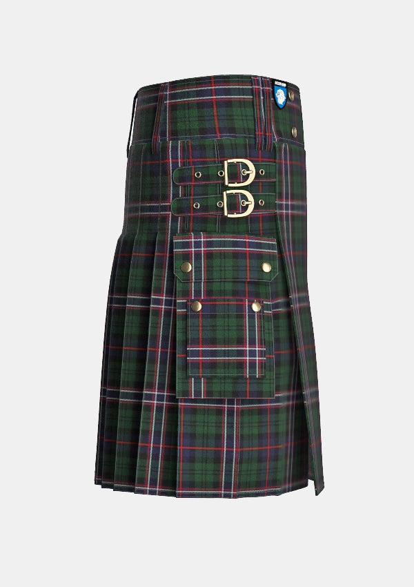 Utility_Scottish_National_Tartan_kilt_right_image_with_pleated_design_and_adjustable_buckles_for_men