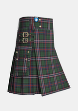 Utility_Scottish_National_Tartan_kilt_side_image_with_pleated_design_and_adjustable_buckles_for_men