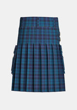 Utility_Scottish_Thistle_tartan_7098_kilt_back_image_with_pleated_design_and_adjustable_buckles_for_men
