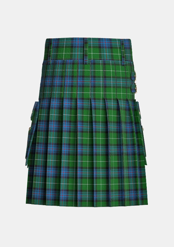 Utility_Semple_Tartan_2292_kilt_back_image_with_pleated_design_and_adjustable_buckles_for_men