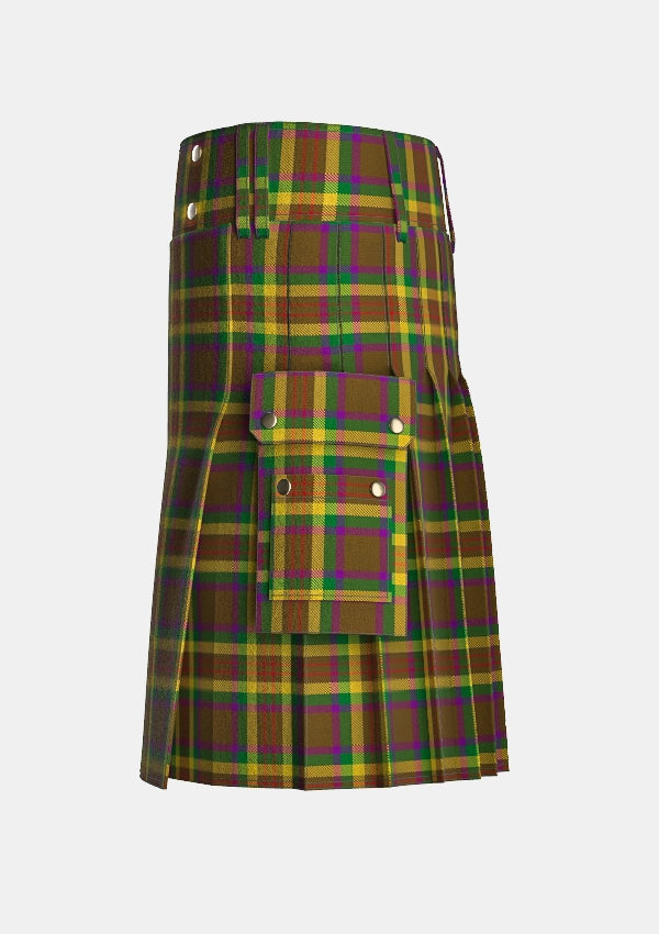 Utility_Shannon_Tartan_7725_kilt_left_image_with_pleated_design_and_adjustable_buckles_for_men