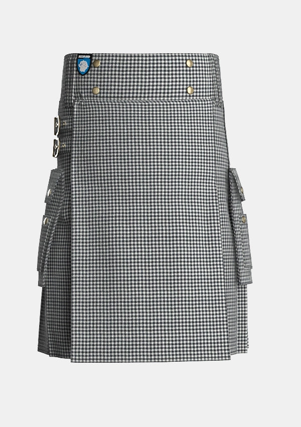 Utility_Shepherd_tartan_3936_kilt_front_image_with_pleated_design_and_adjustable_buckles_for_men