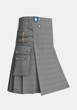 Utility_Shepherd_tartan_3936_kilt_side_image_with_pleated_design_and_adjustable_buckles_for_men