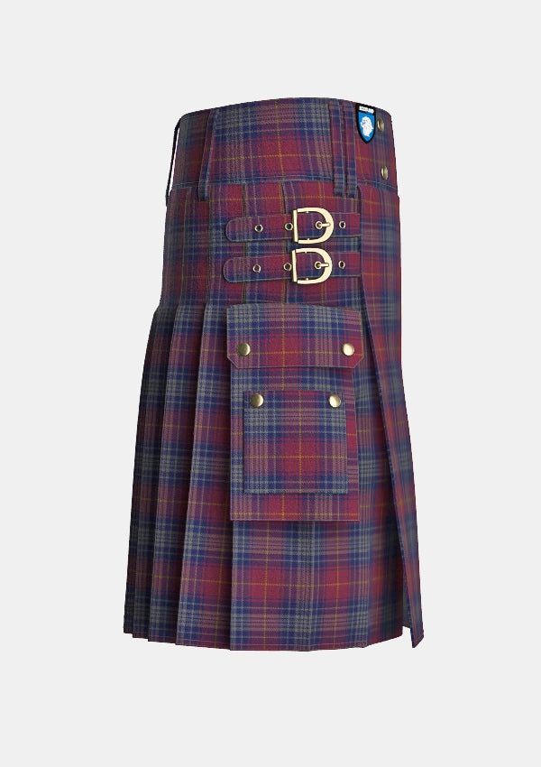 Utility_Shields_J_Family_Tartan_13869_kilt_right_image_with_pleated_design_and_adjustable_buckles_for_men