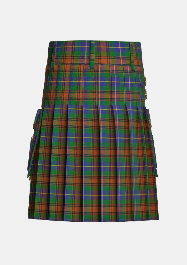Utility_Sikh_tartan_2654_kilt_back_image_with_pleated_design_and_adjustable_buckles_for_men