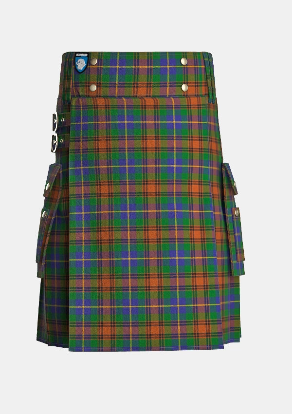 Utility_Sikh_tartan_2654_kilt_front_image_with_pleated_design_and_adjustable_buckles_for_men