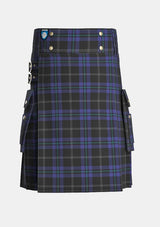 Utility_Silver_Thistle_Tartan_6686_kilt_front_image_with_pleated_design_and_adjustable_buckles_for_men