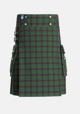 Utility_Sinclair_Hunting_Tartan_965_kilt_front_image_with_pleated_design_and_adjustable_buckles_for_men
