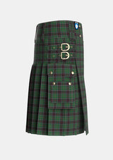 Utility_Sinclair_Hunting_Tartan_965_kilt_right_image_with_pleated_design_and_adjustable_buckles_for_men