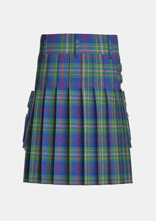 Utility_Singh_tartan_2600_kilt_back_image_with_pleated_design_and_adjustable_buckles_for_men