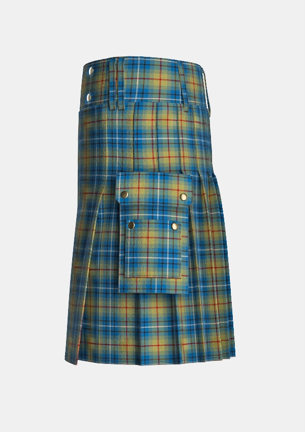Utility_Sir_Sean_Connery_Commemorative_Tartan_13247_kilt_left_image_with_pleated_design_and_adjustable_buckles_for_men