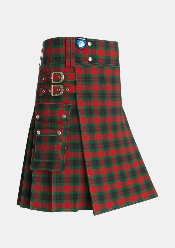 Utility_Skene_of_Cromar_Tartan_535_kilt_side_image_with_pleated_design_and_adjustable_buckles_for_men