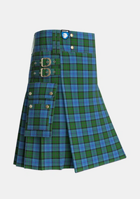 Utility_Smithers_Tartan_2227_kilt_side_image_with_pleated_design_and_adjustable_buckles_for_men