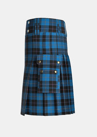 Utility_Sorbie_Tartan_kilt_left_image_with_pleated_design_and_adjustable_buckles_for_men