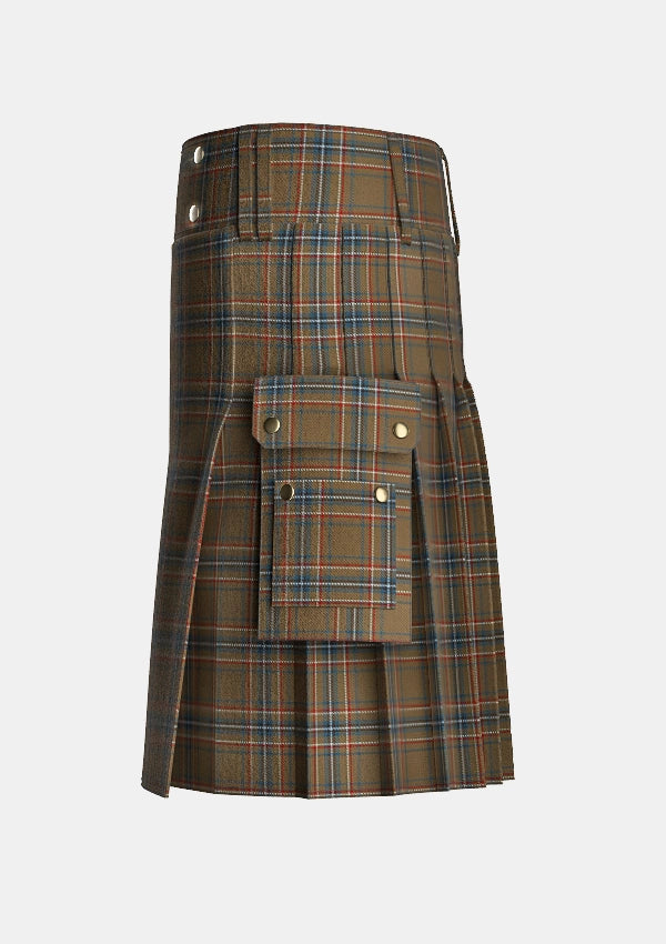 Utility_Spencer_Tartan_5315_kilt_left_image_with_pleated_design_and_adjustable_buckles_for_men