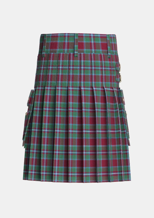 Utility_Spens_Spence_Tartan_1671_kilt_back_image_with_pleated_design_and_adjustable_buckles_for_men