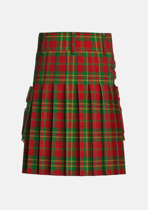Utility_Spice_Apple_Tartan_5314_kilt_back_image_with_pleated_design_and_adjustable_buckles_for_men