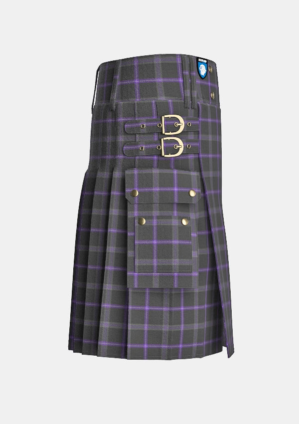 Utility_Spirit_of_Loch_Earn_Tartan_13609_kilt_right_image_with_pleated_design_and_adjustable_buckles_for_men