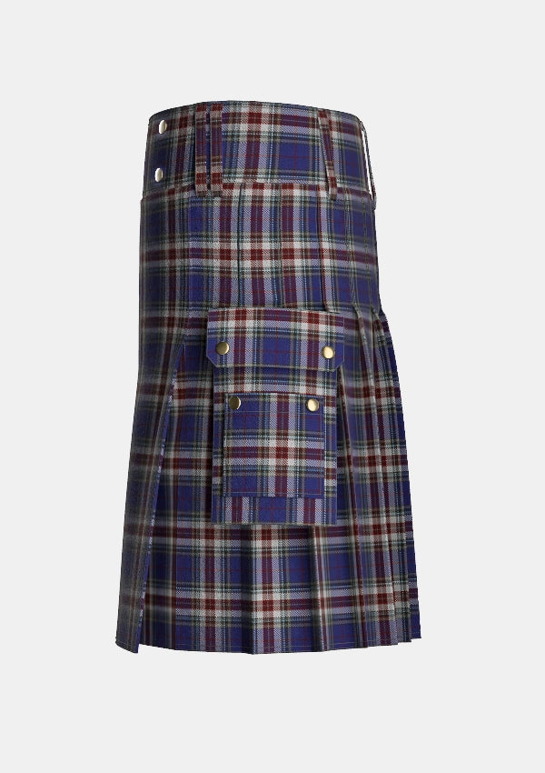 Utility_Spirit_of_Loch_Tay_Tartan_13610_kilt_left_image_with_pleated_design_and_adjustable_buckles_for_men