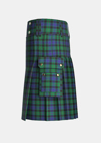 Utility_Stephen_Mathieson_tartan_10108_kilt_left_image_with_pleated_design_and_adjustable_buckles_for_men