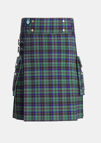 Utility_Stephenson_2_Tartan_517_kilt_front_image_with_pleated_design_and_adjustable_buckles_for_men
